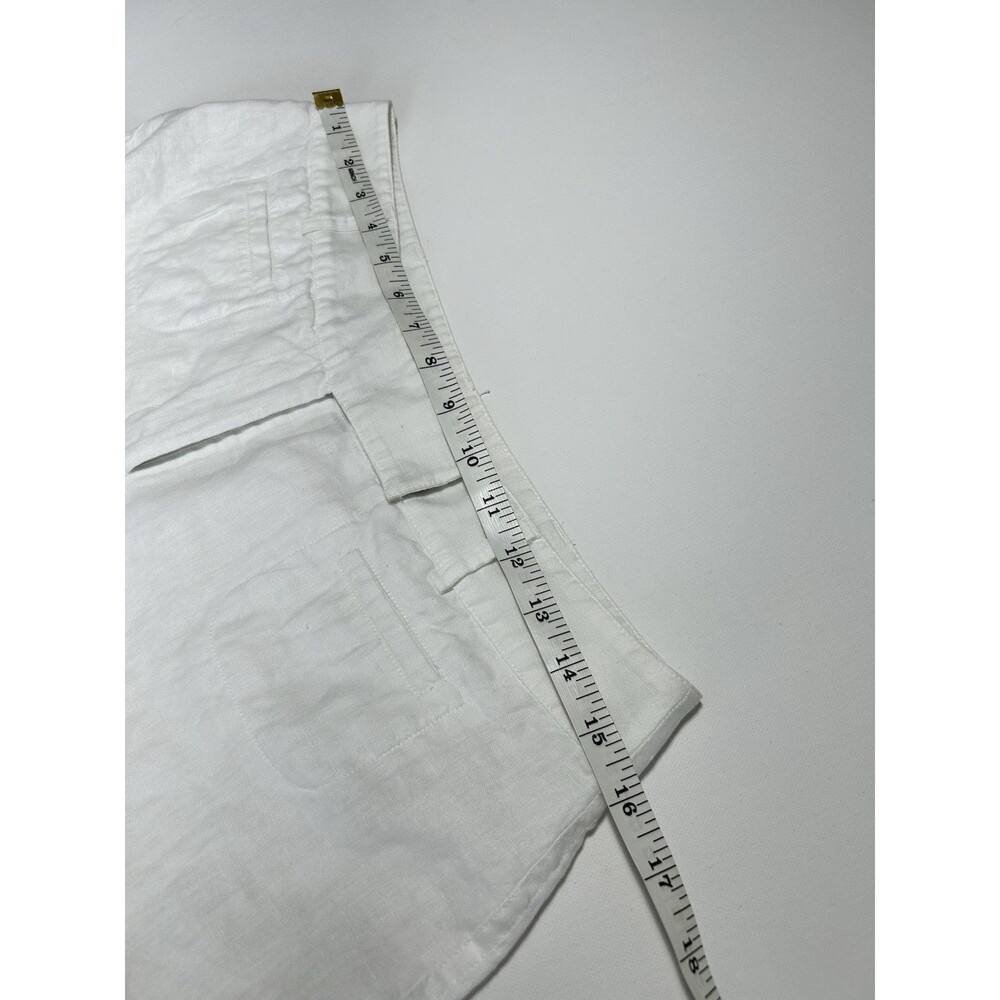 INC White Linen Pants Cropped Lined Soft Wide Leg Coastal Resort Size 8P - Picture 4 of 16